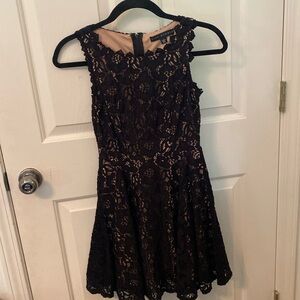 Black lace sleeveless dress